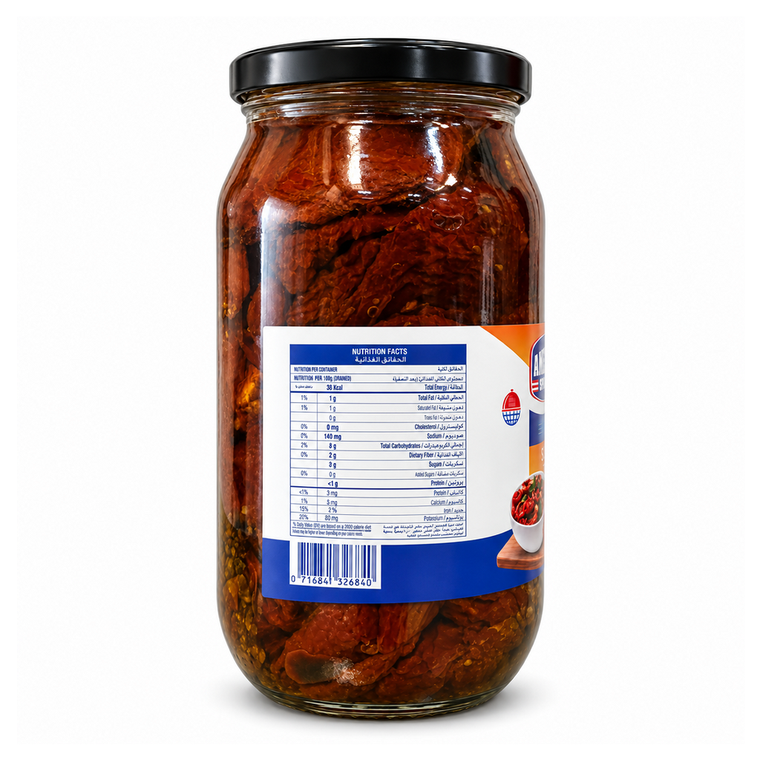 American Specialty Sun Dried Tomatoes nutrition panel – SAUC-258642