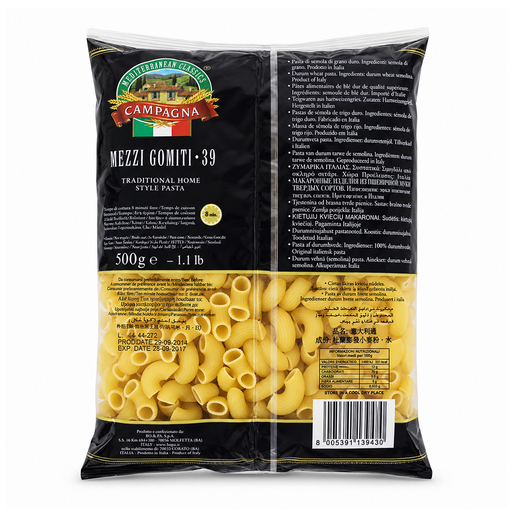Campagna Macaroni Mezzi Gomiti #39 Pasta, Italy - 24x500g, alternate view