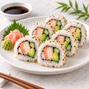 Osaki Style Premium surimi crab sticks 500g - illustrative sushi serving suggestion