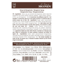 Monin Bergamot Syrup 700ml - ingredients and nutrition label