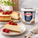 Président cream cheese with raspberry cheesecake