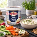 Président cream cheese herb dip with vegetables and crackers