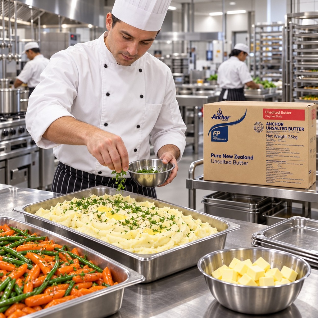 Anchor 25kg butter for banquet catering preparation