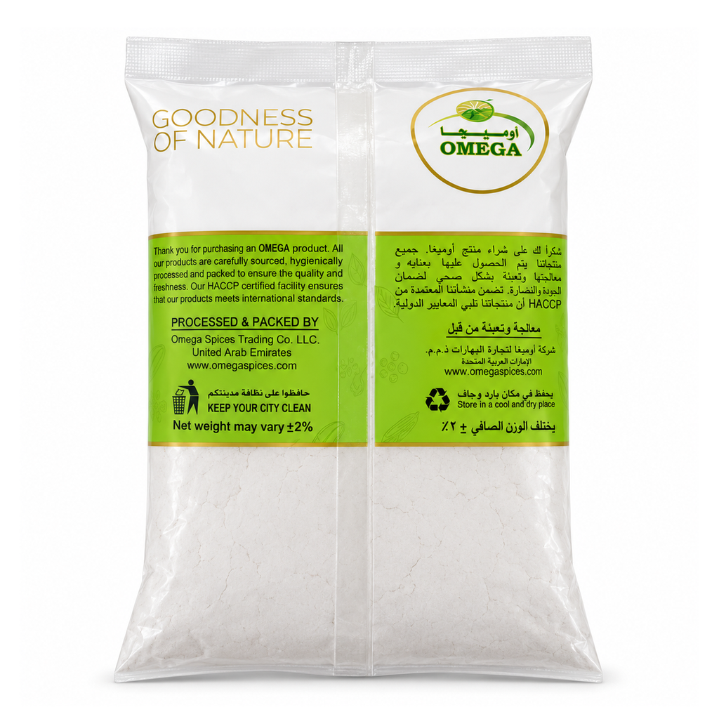 Omega Rice Powder 1kg — rear packaging