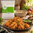 Omega Rice Powder with crispy vegetable pakoras serving suggestion