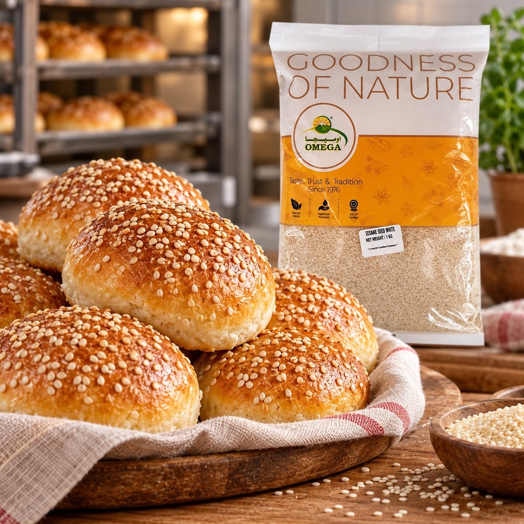 Omega Sesame Seed White - 1KG serving suggestion 03