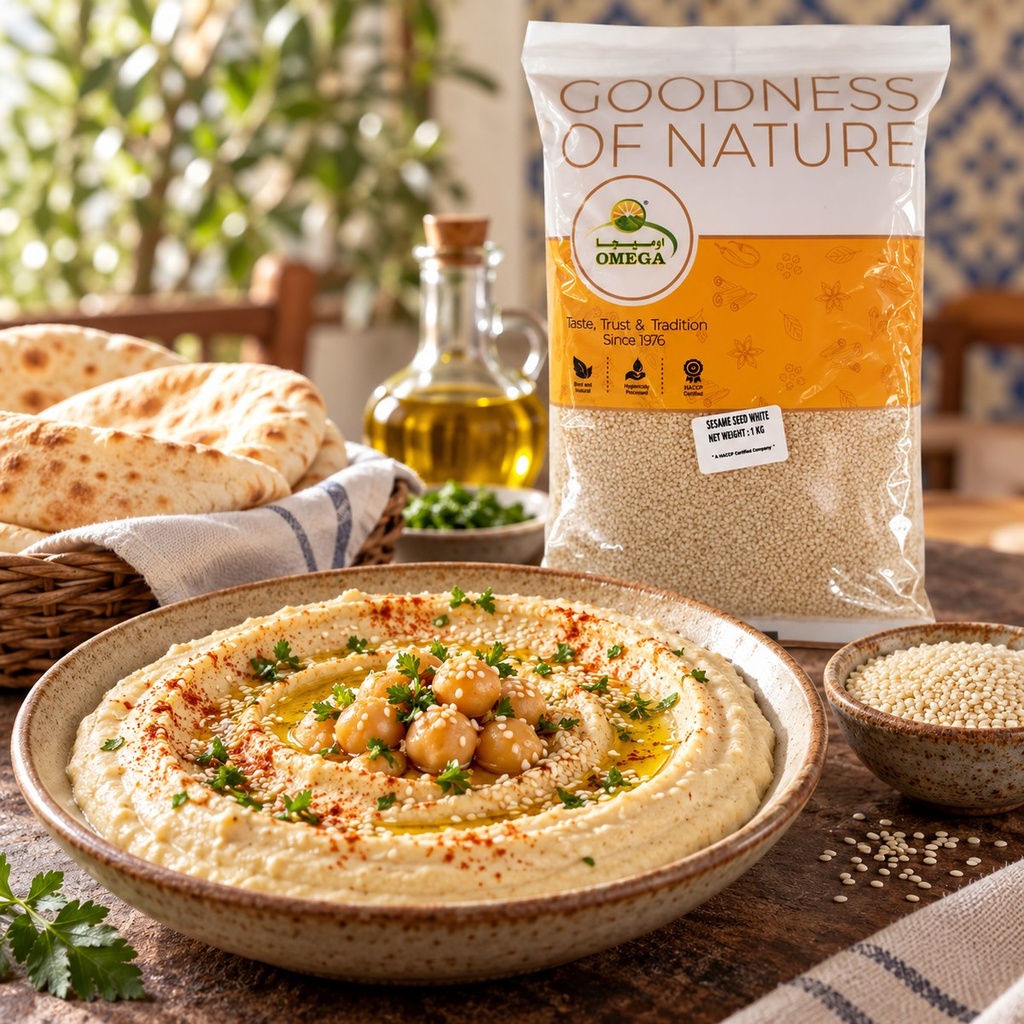 Omega Sesame Seed White - 1KG serving suggestion 04