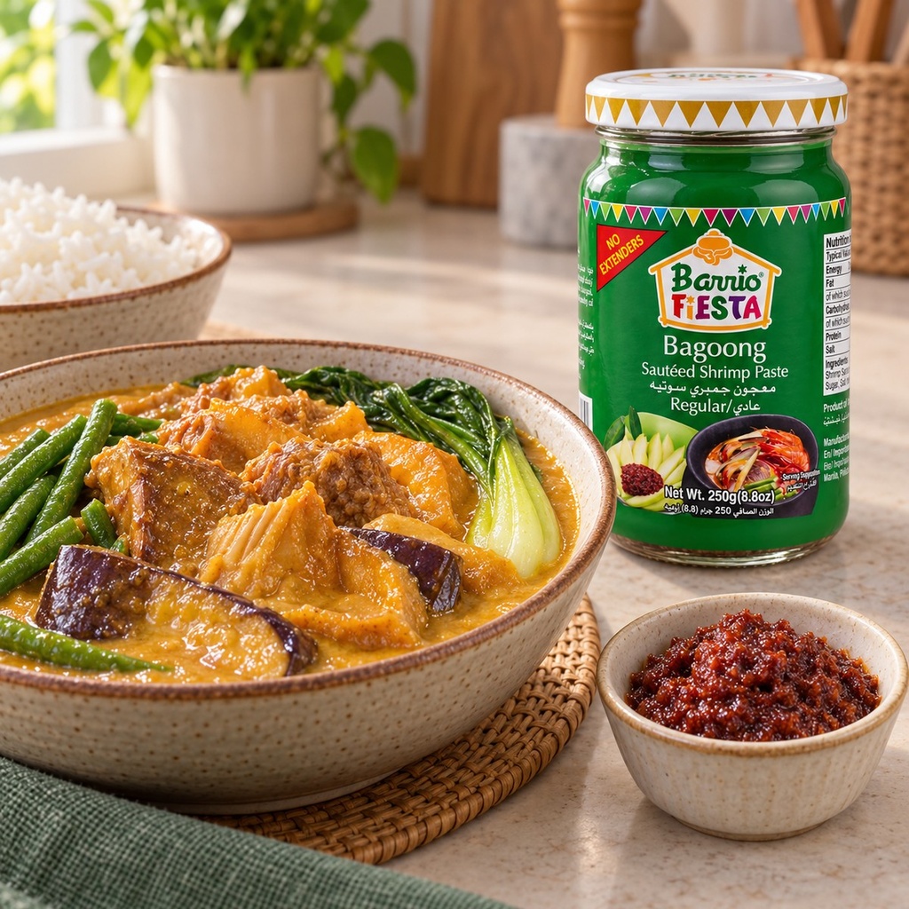 Barrio Fiesta Shrimp Paste 250g — kare-kare serving suggestion