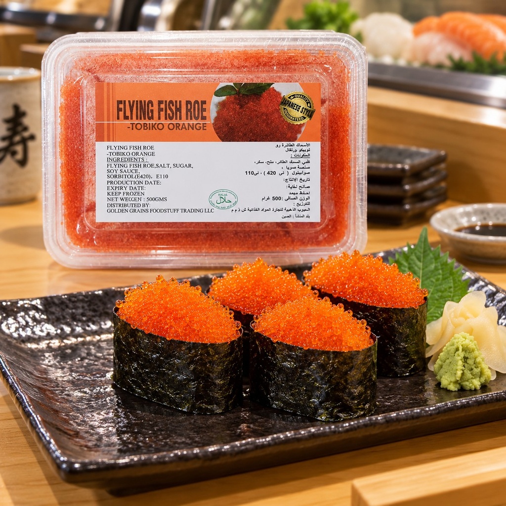 GGFT Orange Tobiko, Flying Fish Roe - 500G - serving suggestion 1