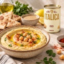 Italica Chickpeas 400g with hummus serving suggestion
