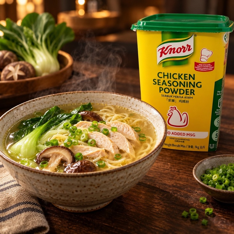 Knorr Chicken Seasoning Powder 1KG with chicken noodle soup — additional view