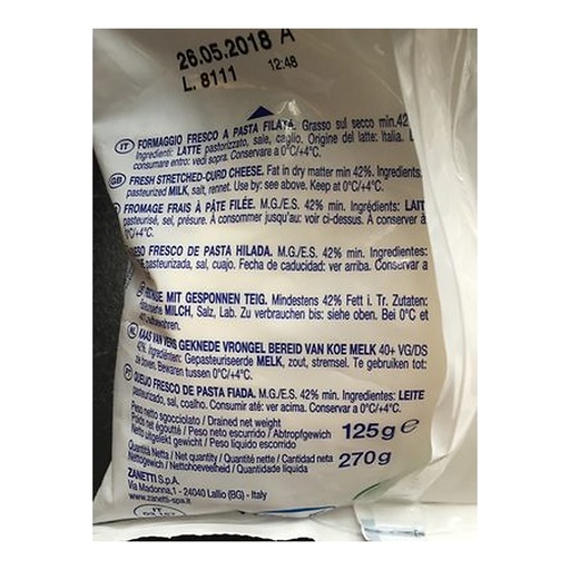 Zanetti Mozzarella Cheese Fresh - 1x125g, alternate view