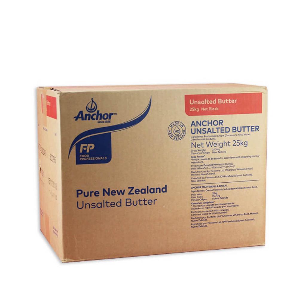 [BREK-150510] Anchor Unsalted Butter Block - 1x25kg
