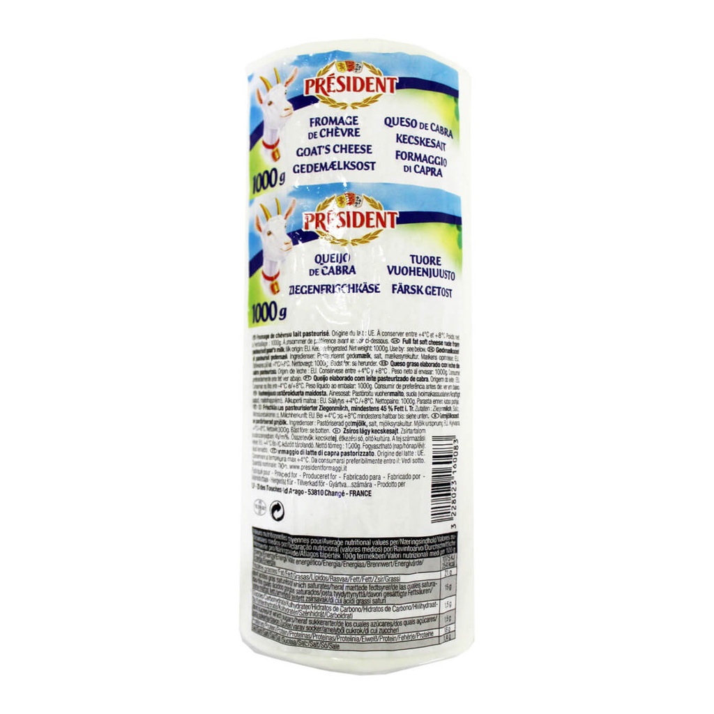 [BREK-151537] President Goat Cheese, Skinless - 1x1kg