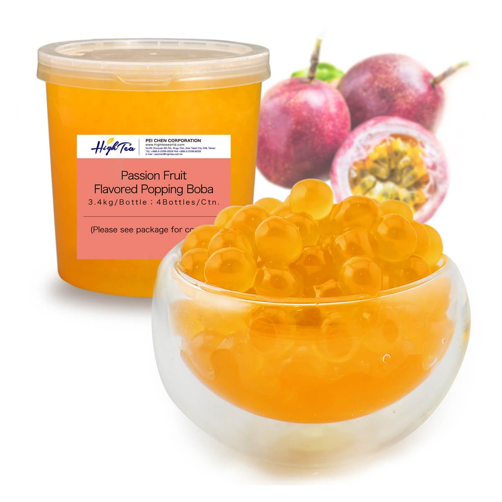 [BOBA-710106] High Tea Passion Fruit Popping Boba, Taiwan - 4x3.4kg