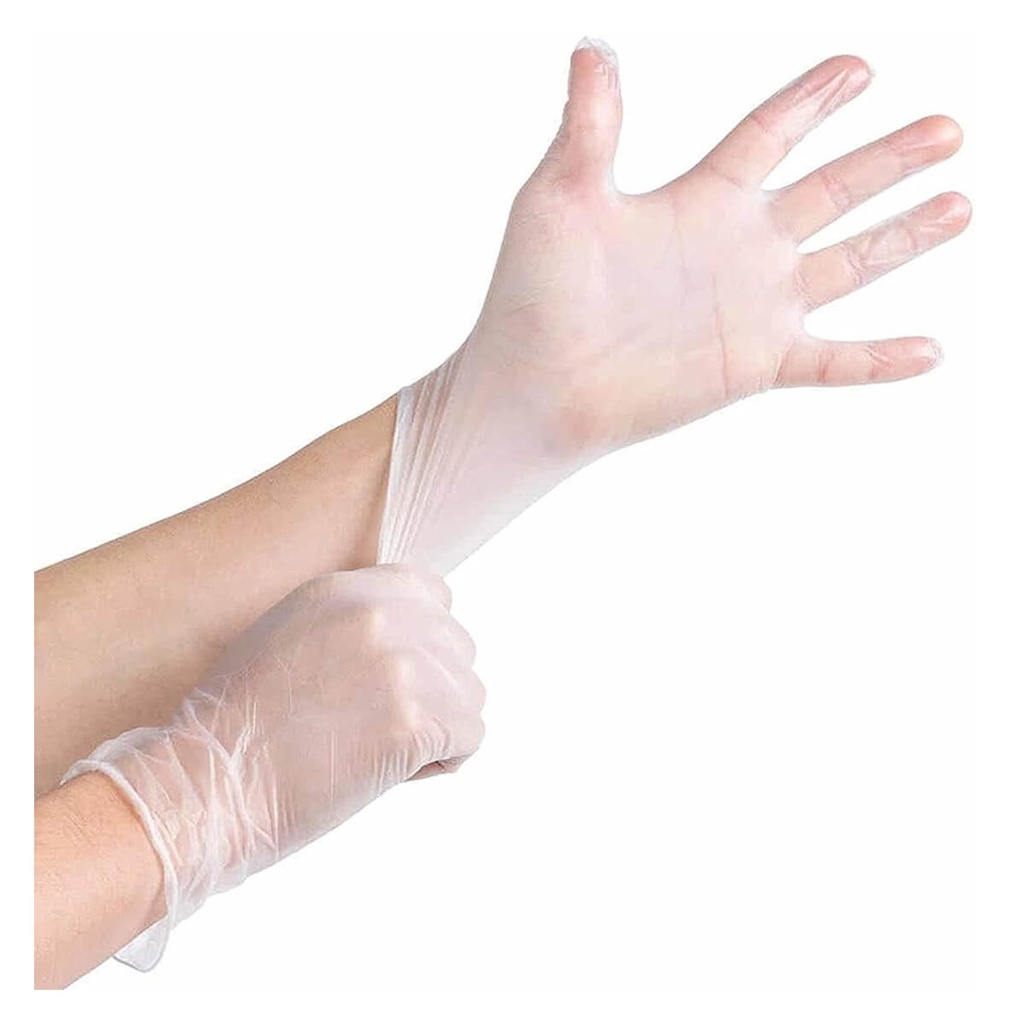 [NONF-804007] SNH Clear Medium Vinyl Gloves, Powder Free - 10x100pcs