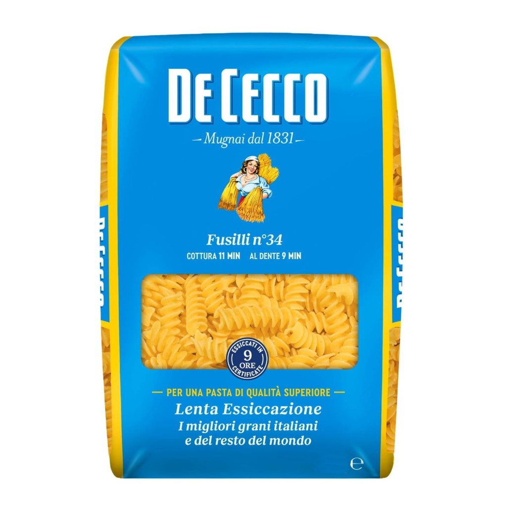 DeCecco Fusilli #34 Pasta, Italy - 12x1kg