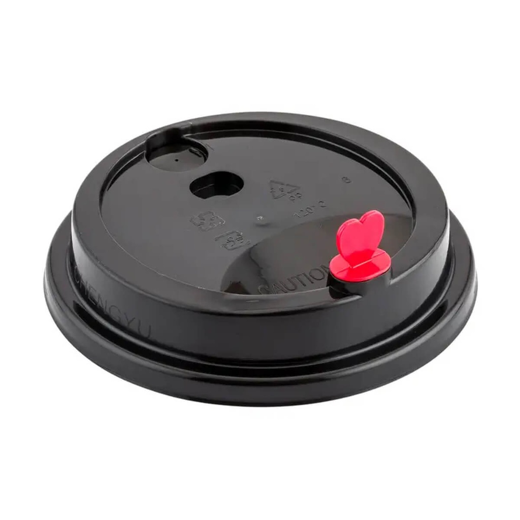 [NONF-810978] Bubbly Lid Simple 90MM Black w/ Red Heart 20x50pc HANLU