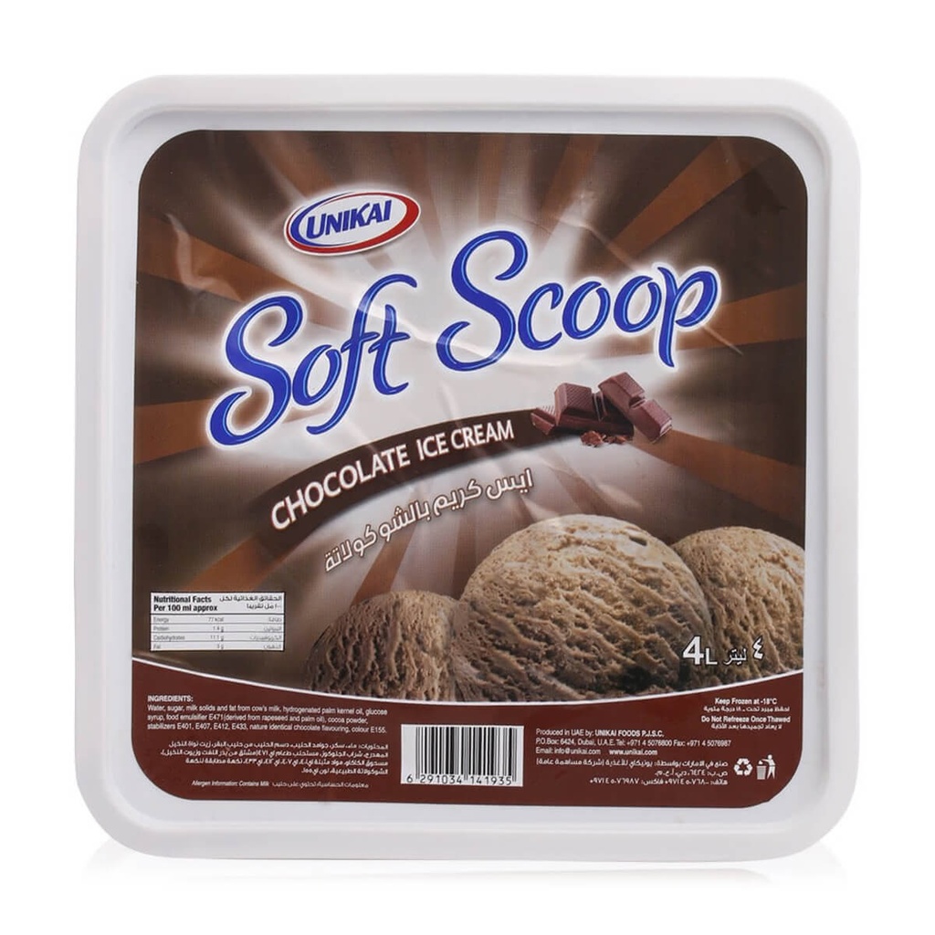 [FROZ-906007] Unikai Chocolate Ice Cream - 6x4ltr