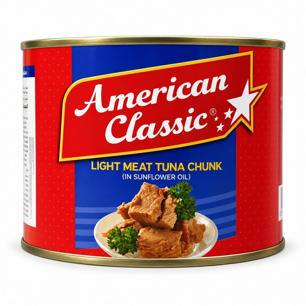 American Classic Light Meat Tuna Chunk in Sunflower Oil - 6x1.7kg