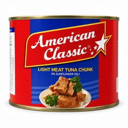 American Classic Light Meat Tuna Chunk in Sunflower Oil - 6x1.7kg