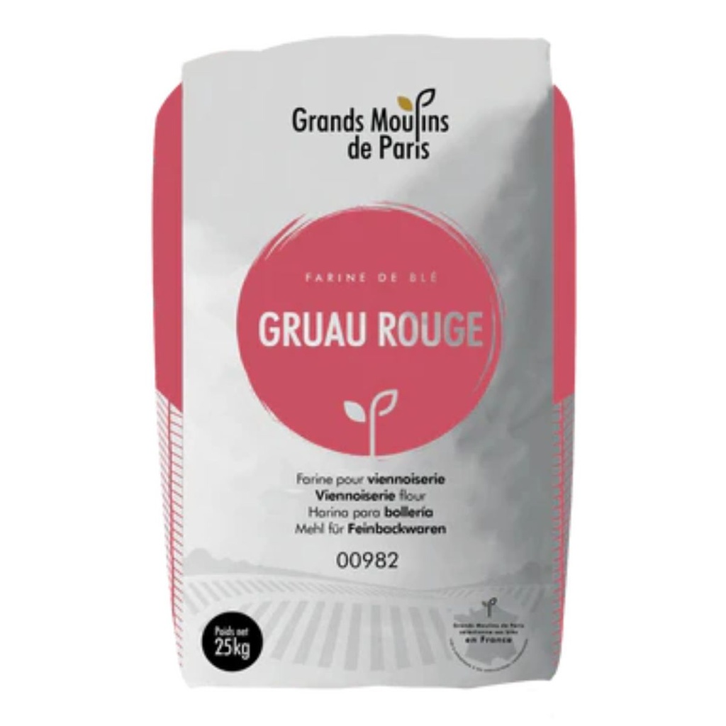 [FLOR-383530] Grands Moulins de Paris Gruau Rouge T45 Wheat Flour - 1x25kg