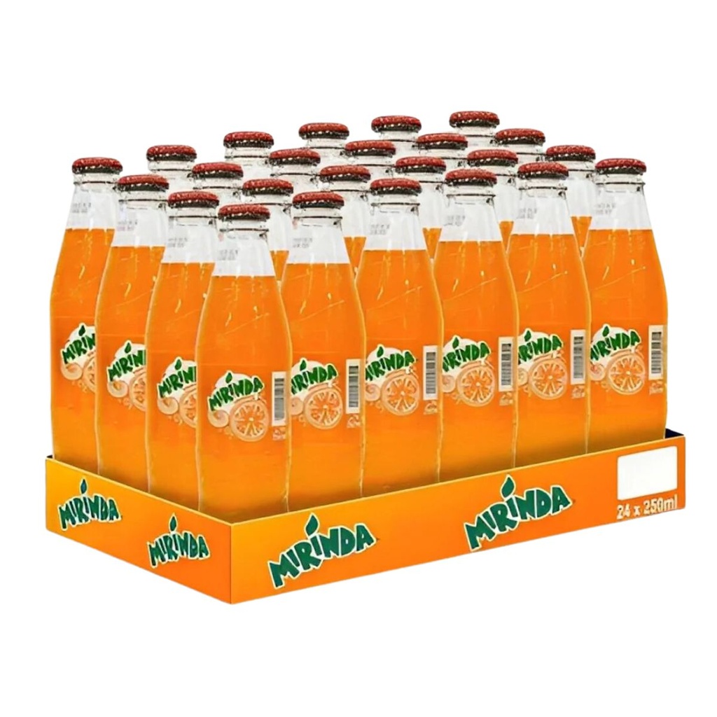 [BEVR-700869] Mirinda Orange Soft Drink Glass Bottle, UAE - 24x250ml