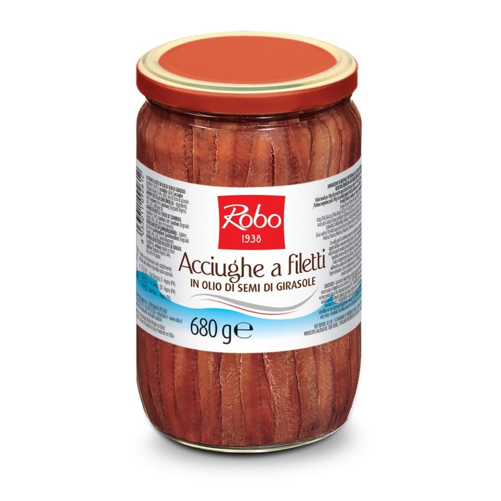 Robo Anchovy Fillet in Sunflower Oil - 1x680g