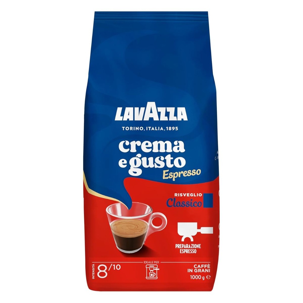 Lavazza Crema e Gusto 8/10, Espresso Coffee Beans - 6x1kg