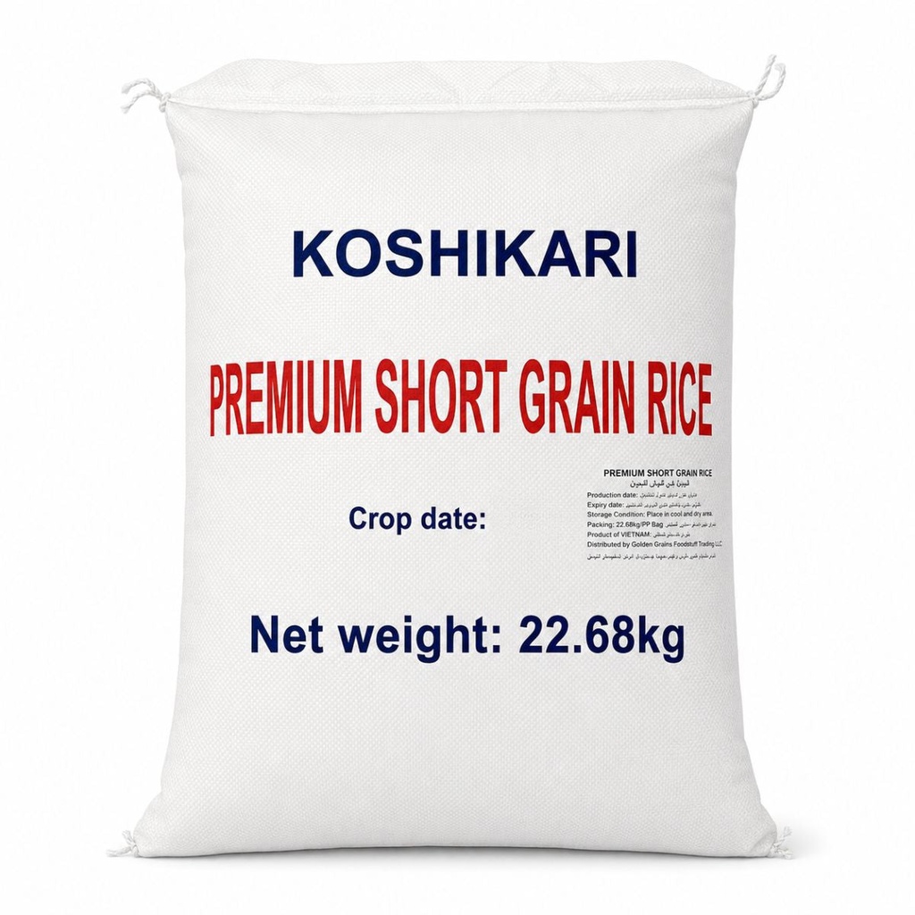 GGFT Koshikari Premium Short Grain Rice, Vietnam -1x22.68kg
