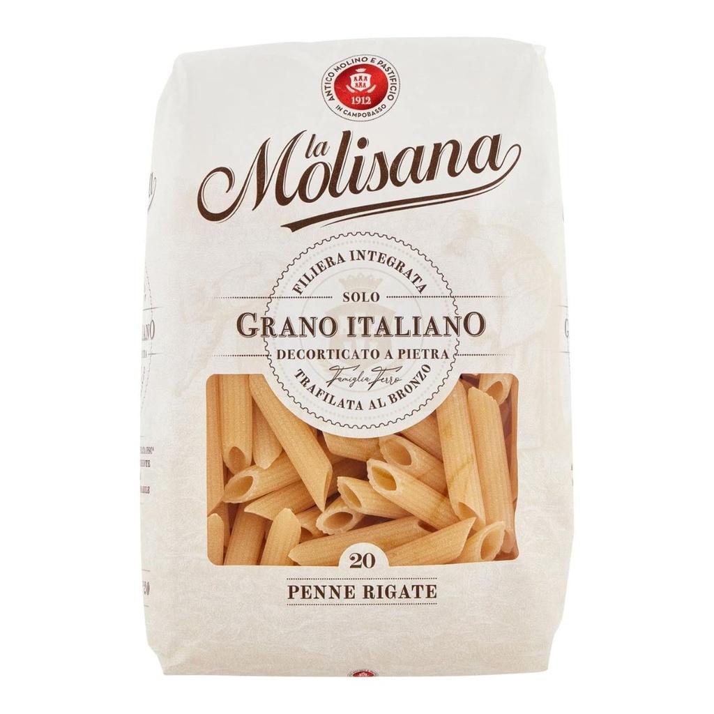La Molisana Penne Rigate No.20 Pasta, Italy - 24x500g