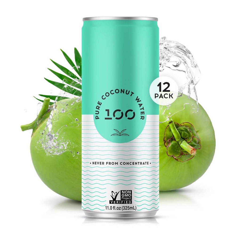 One Hundred Coconuts Pure Coconut Water - 12x325ml