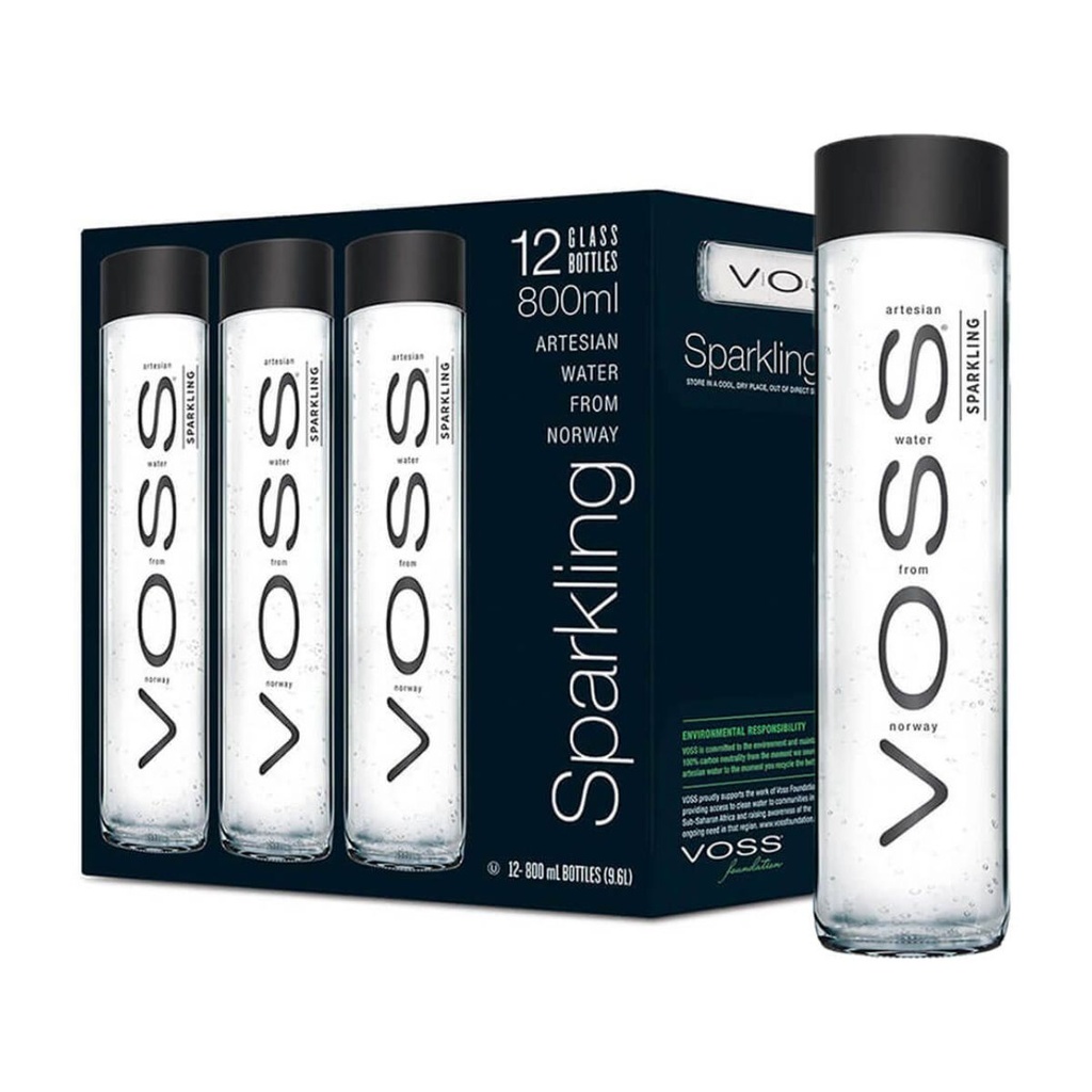 VOSS Sparkling Water, Norway - 12x800ml