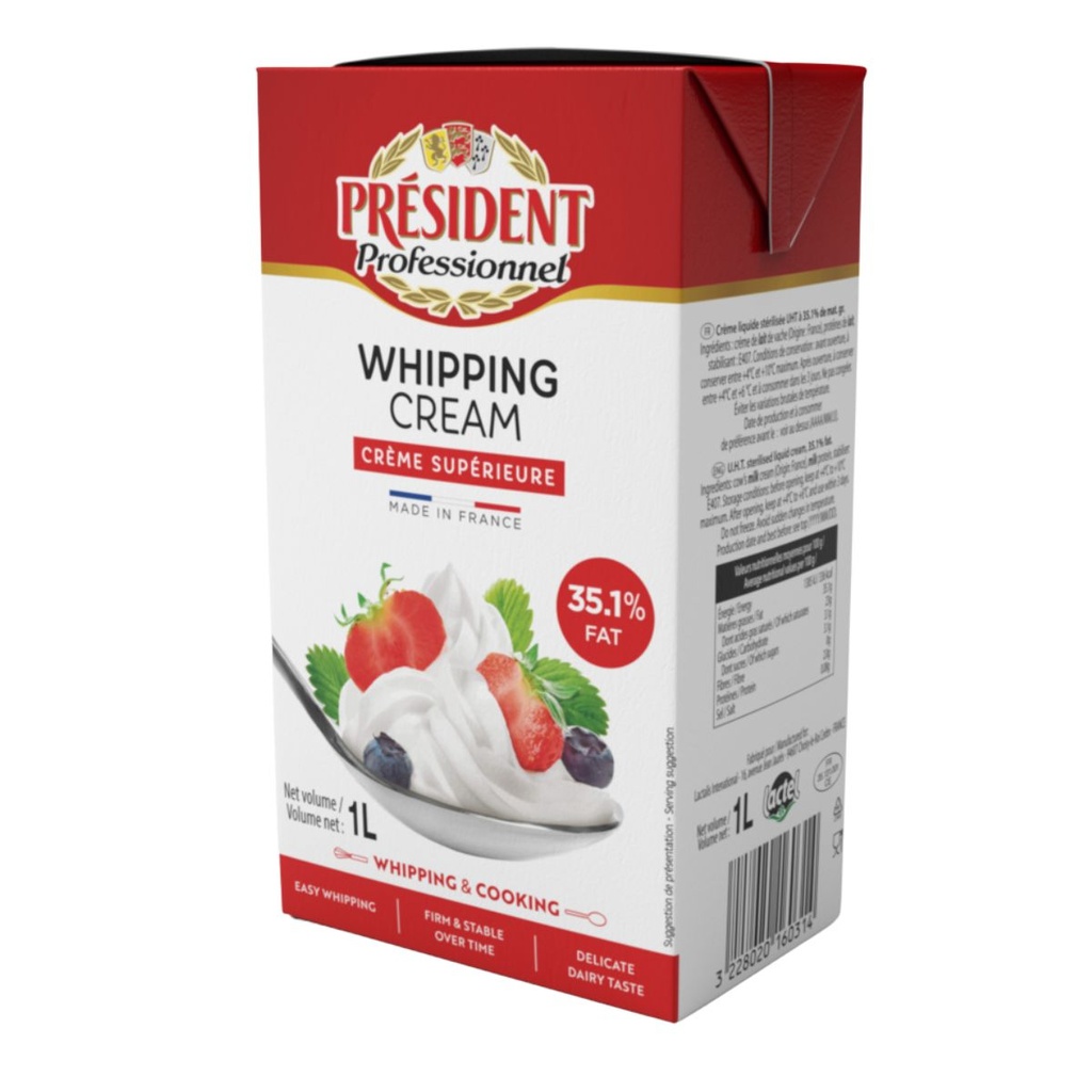 President 35.1% Whipping Cream - 6x1ltr
