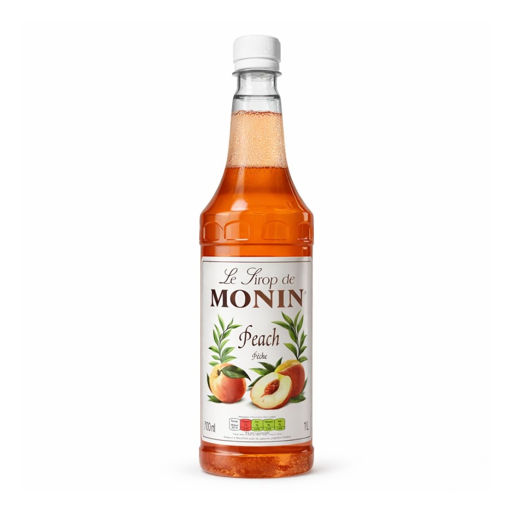 [BREK-358379] Monin Peach Syrup, PET Bottle, France - 4x1ltr