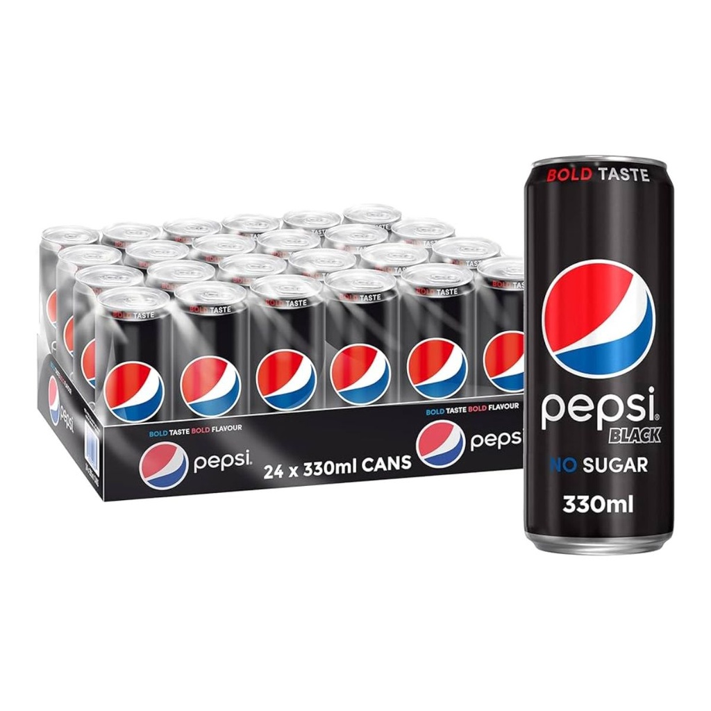 Pepsi Extra Fizz Zero Sugar Black Can Soft Drink, UAE - 24x330ml