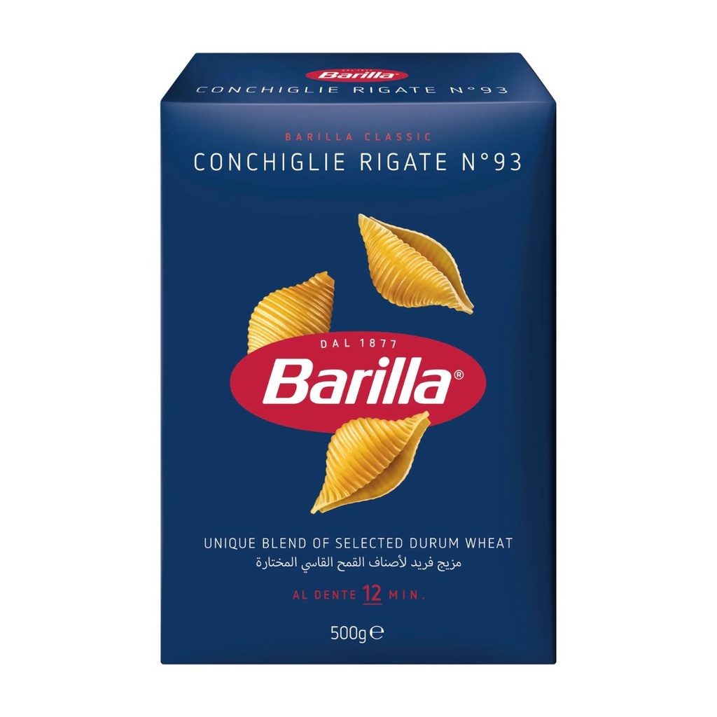 [PAST-368395] Barilla Conchiglie Rigate Pasta #93, Italy - 12x500g