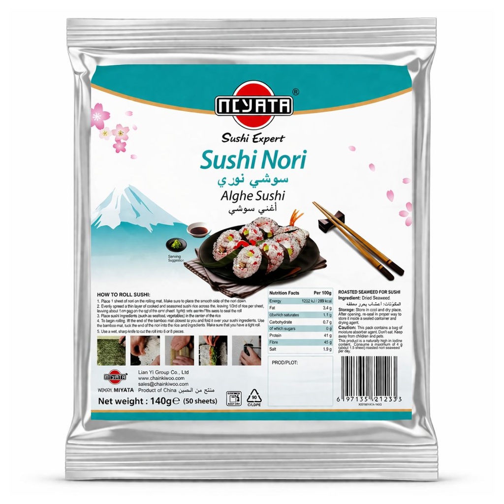 Miyata Sushi Nori Seaweed Sheets - 40x140g