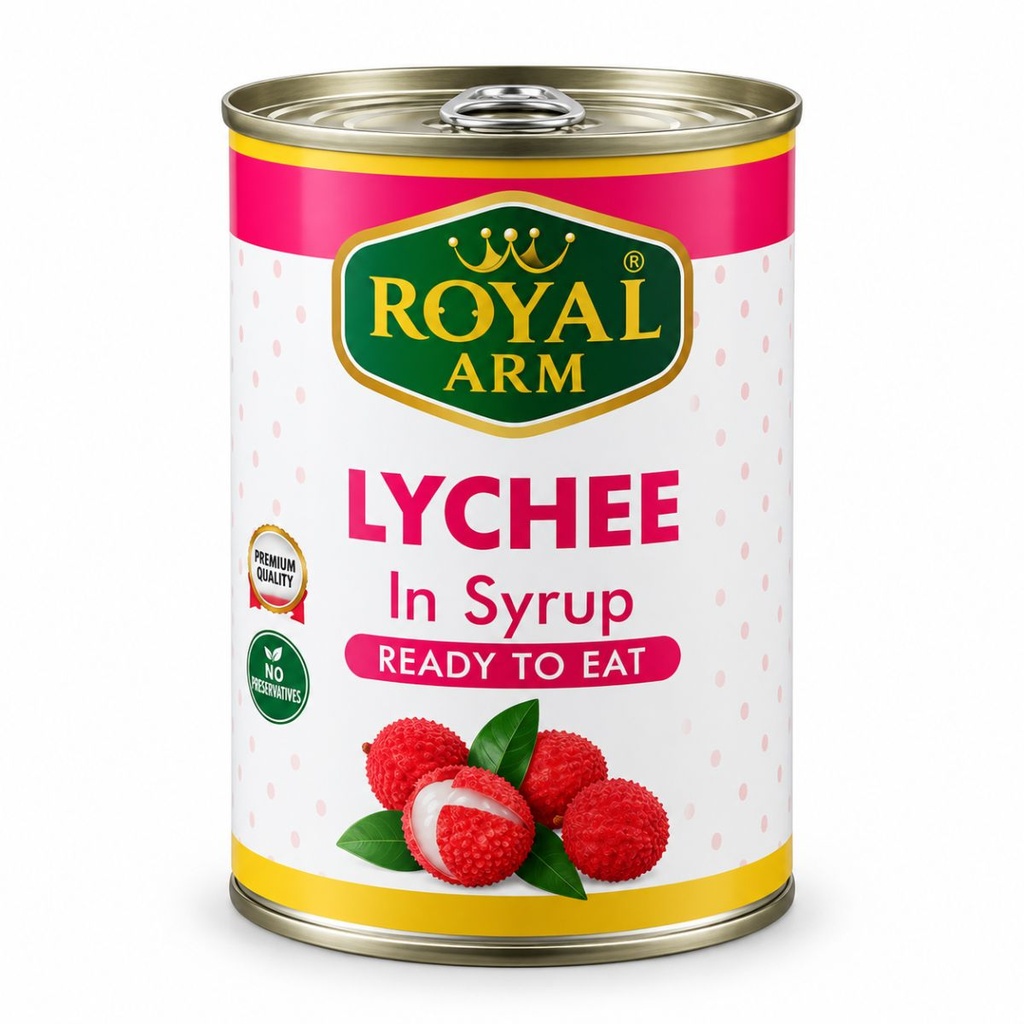 Royal Arm Whole Lychee In Syrup, Vietnam - 24x565g