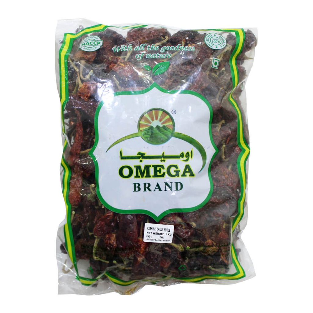 [SPIC-301015] Omega Chilli Whole Kashmiri - 1x1kg