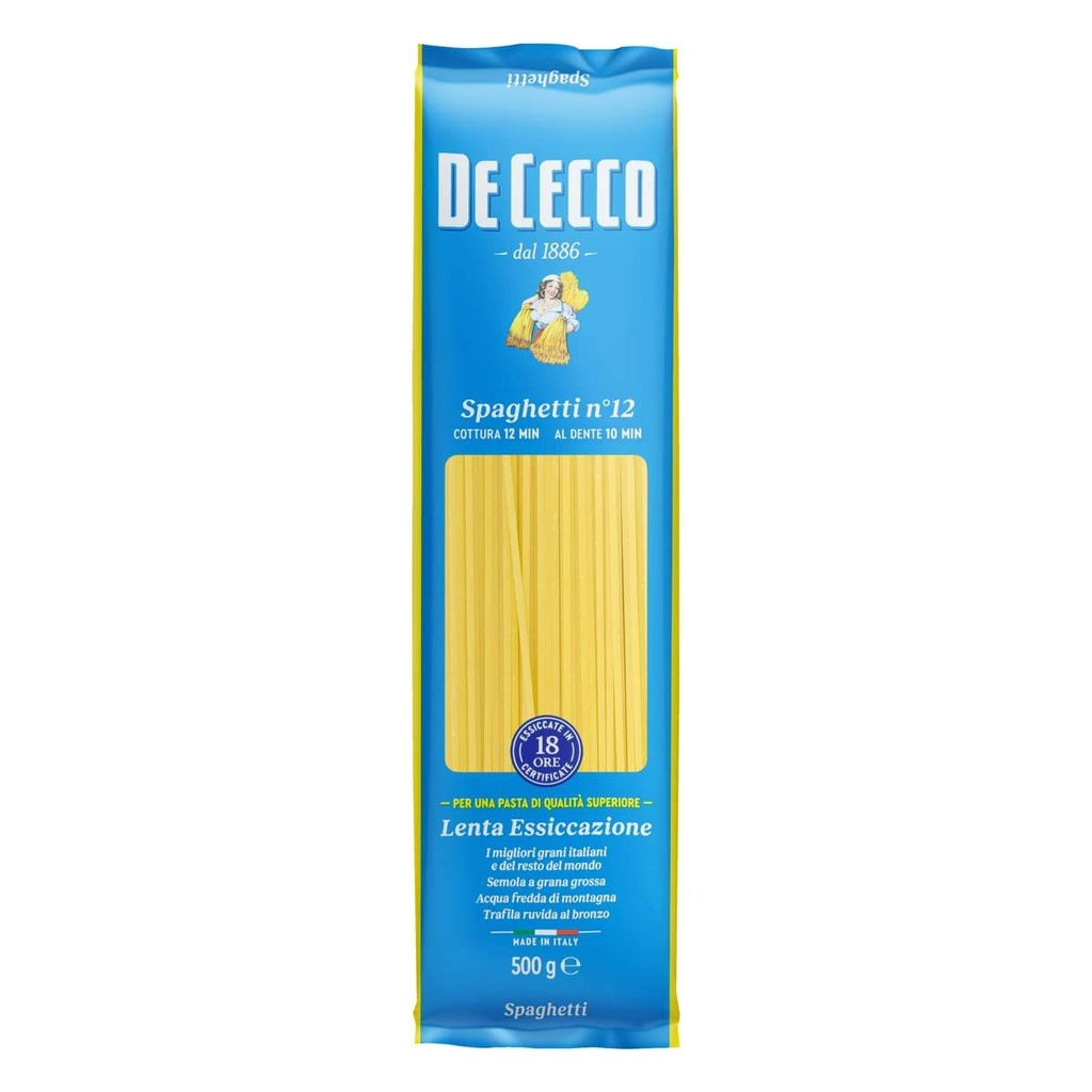 DeCecco Spaghetti #12 Pasta, Italy - 24x500g product pack