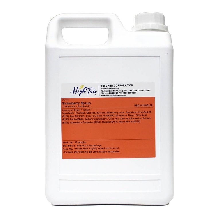 High Tea Strawberry Syrup With Pulp - 6x2.5kg