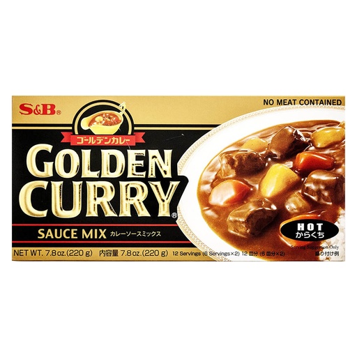 S&B Hot Golden Curry Sauce, Japan - 60x220g