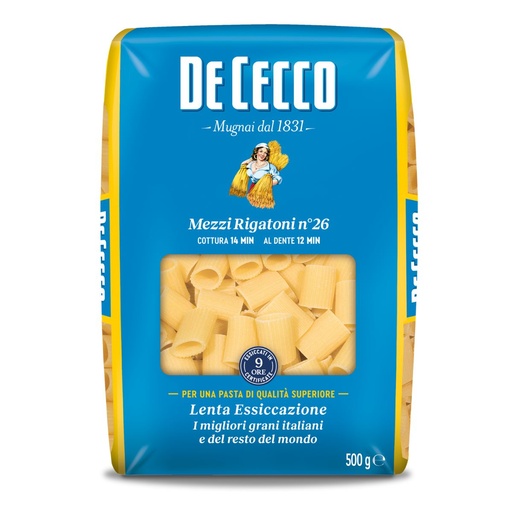 DeCecco Rigatoni #26 Pasta - 24x500g