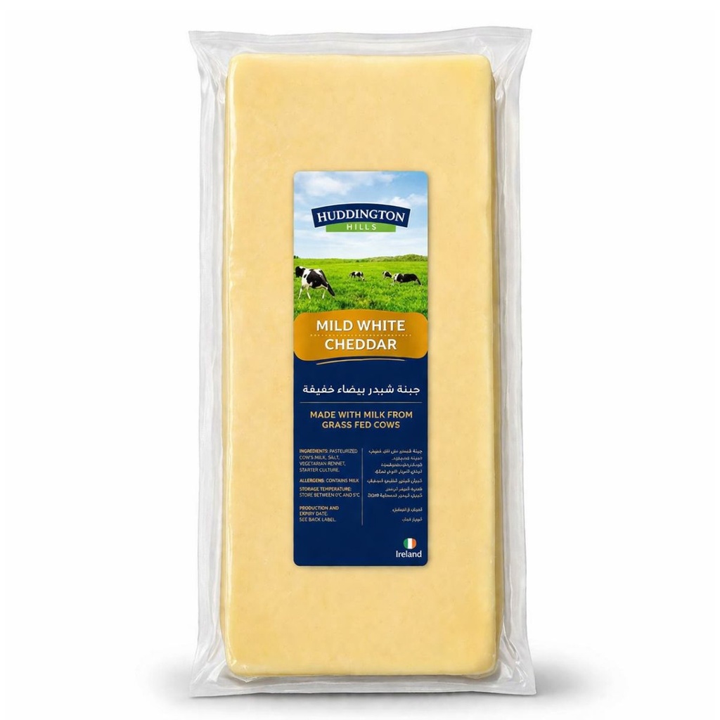 Huddington Cheddar Cheese Block, White - 1x1kg
