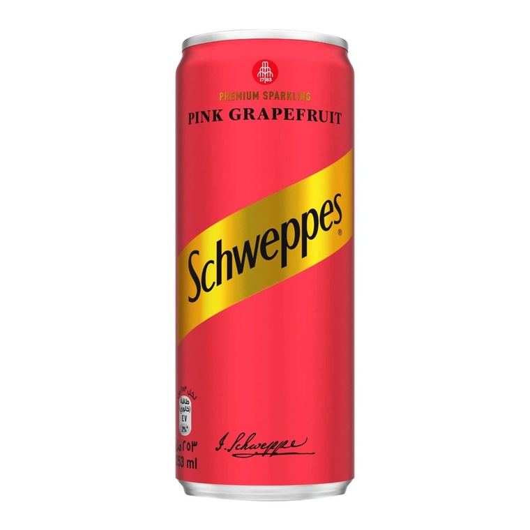 Schweppes Pink Grapefruit, Sparkling Soft Drink - 24x253ml